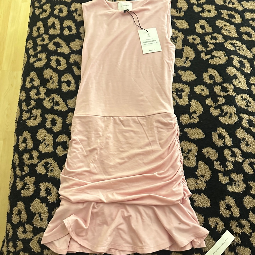 Reformation Light Pink Ruched Mini Dress - Picture 6 of 6